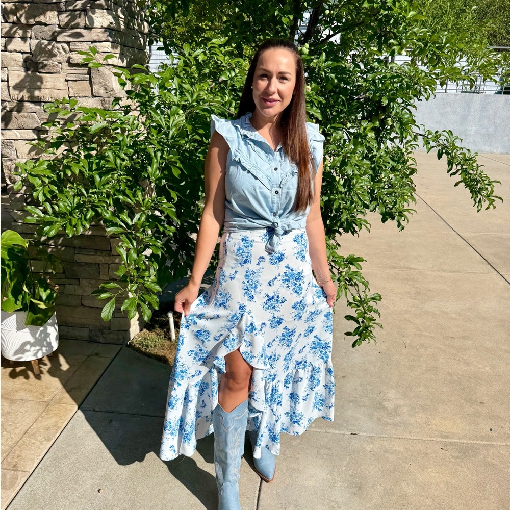 Floral Blue Skirt